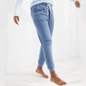 Aerie Blue Waffle Knit Drawstring Lounge Joggers Size Medium Long